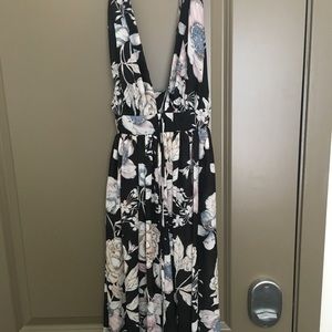 Black floral maxi dress
